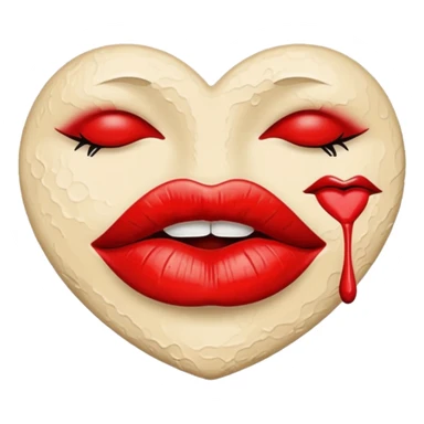 beige colored kiss print  sticker