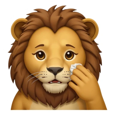 lion wiping its nose sticker