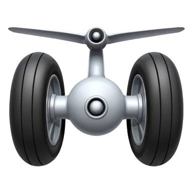 he aircraft's landing gear is one inflated, plump wheel with a strut, black in color, cartoon-style sticker
