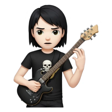 metal head with a black guitar sticker