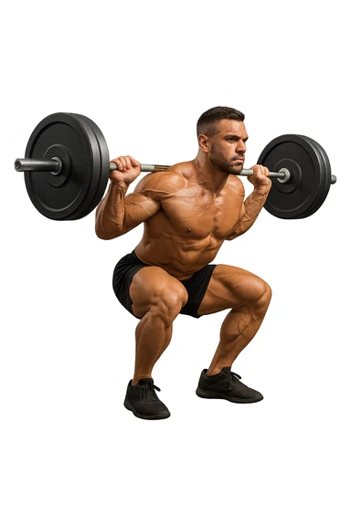 bodybuilder fa squat con bilanciere  sticker