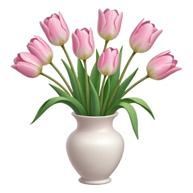 Light pink tulips in white vase sticker