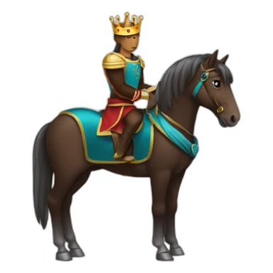 dark brown conceited horse with crown sticker