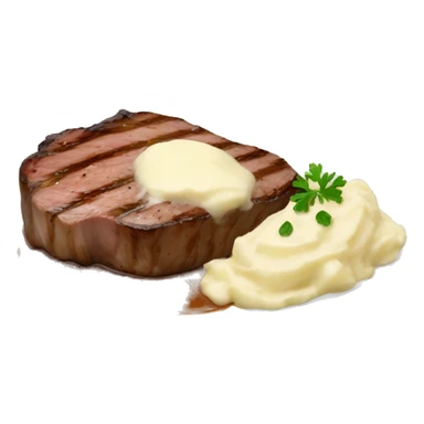 steak with gravy and mashed potatoes sticker