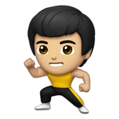 bruce lee half side-kick sticker