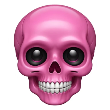 Pink skull emoji sticker
