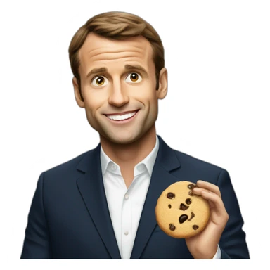 Macron eating cookie sticker
