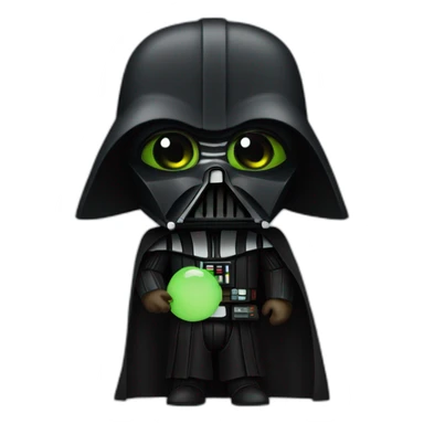Dark vador with yoda sticker