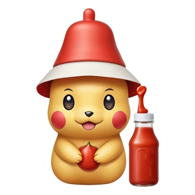 Pokémon con gorra de Ash ketchup  sticker