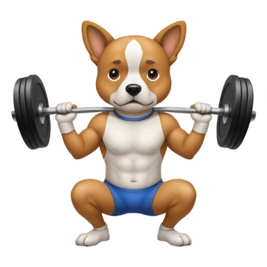 Dog doing squats sticker