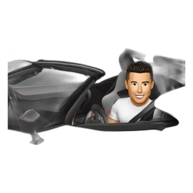 Ronaldo in a supercar sticker