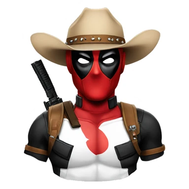 deadpool with cowboy hat sticker