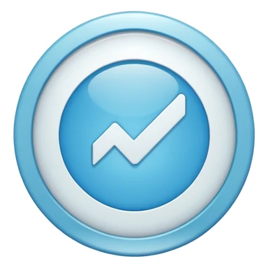 Light blue coloured circle badge with a white tick in the middle sticker