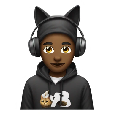 rapper playboicarti with cat ears and a tail sticker