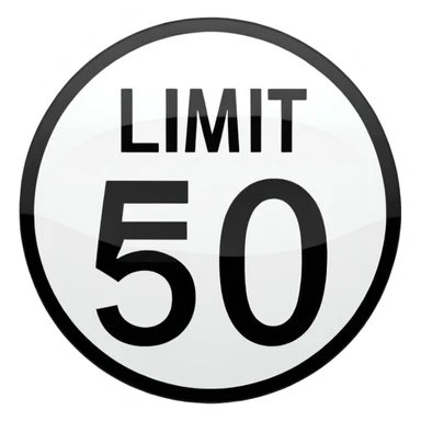 50 speed limit sticker