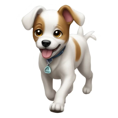 Cute baby dog walking with human sticker