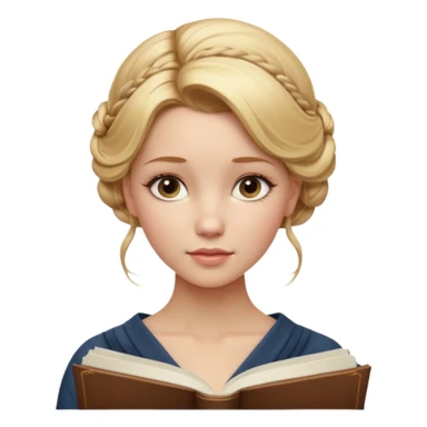 Cinematic Realistic Journal Portrait, depicted with lifelike skin texture, subtle rosy undertones, and soft natural lighting that enhances the gentle contours of her face. Her intricately detailed golden blonde hair is elegantly styled in an updo, sticker