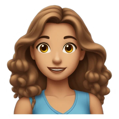 young woman with long brown hair at disneyworld sticker