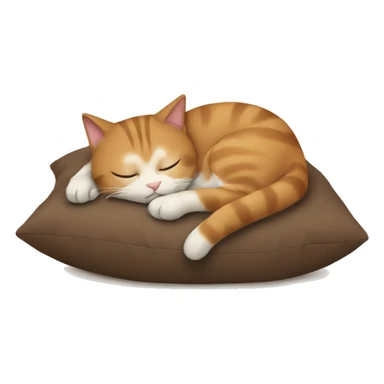 cat sleeping on brown pillow sticker