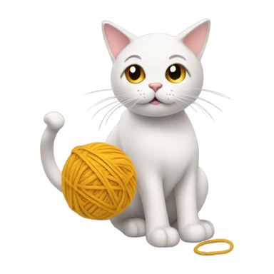 Cat with a ball of yarn sticker