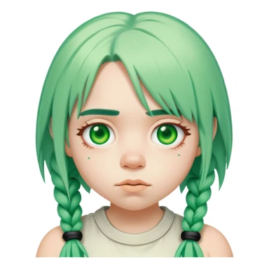 Billie eilish with Green Hair as Obelix sticker