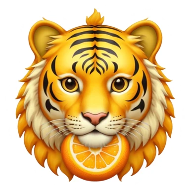 Gold tiger holding a sun ☀️🐯 sticker