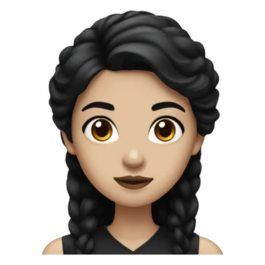 Gothic woman with black hair and brown eyes sticker
