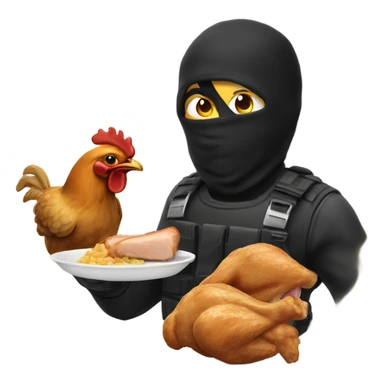 Robber eating chicken  sticker