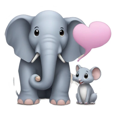 an elephant interviewing a mouse for a podcast sticker