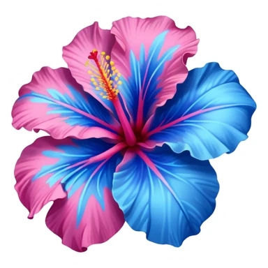 Pink and blue hibiscus  sticker