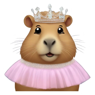 capybara wearing a tutu on and tiara  sticker
