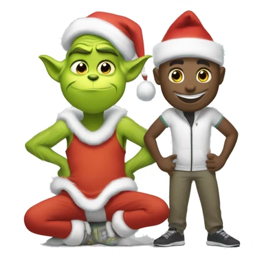 Grinch with a Stanley and lulu lemon  sticker