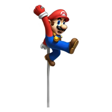 mario on a dancing pole sticker