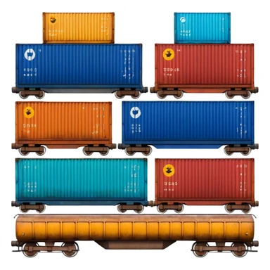 containers on a train sticker