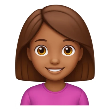 Cute girl kid emoji brown sticker