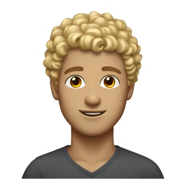 very Curly blonde short hair guy, dark brown eyes sticker
