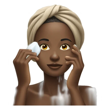 beautiful African woman washing her face sticker