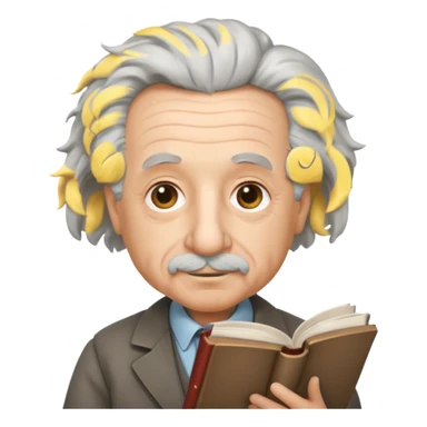 Albert Einstein holding sticker