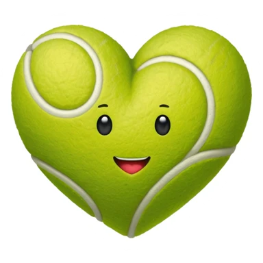 tennis shape heart no face sticker