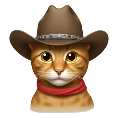 Cat wearing a cowboy hat sticker