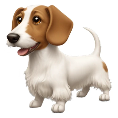 Scruffy white terrier dog and smooth coat brown dachshund dog friends sticker