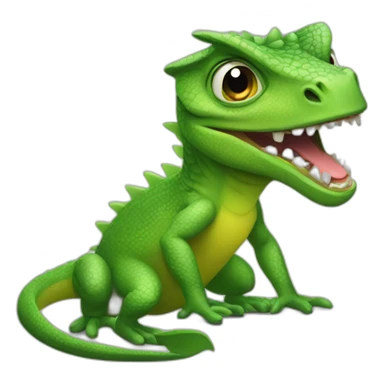 Angry green lizard woma sticker