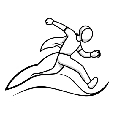 person zooming forward with exaggerated motion sticker