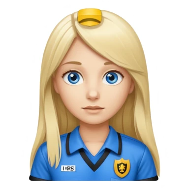 blue eyes blonde girl IN REFEREE UNIFORM LONG HAIR sticker