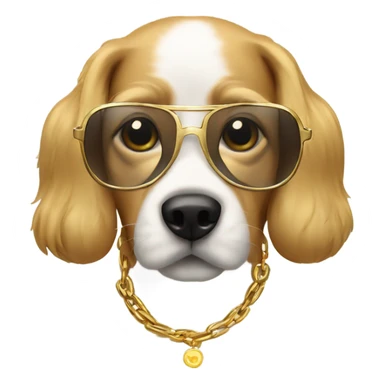 Dog with subglasses and gold chain sticker