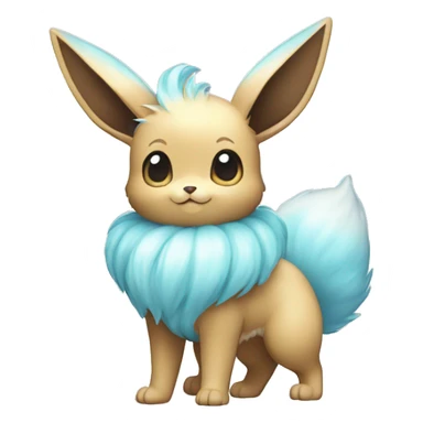 Kawaii Shiny Pastel Blue Eevee Full Body sticker