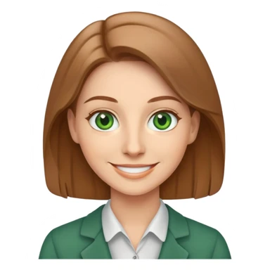 smiling teacher with light brown hair and green eyes sticker