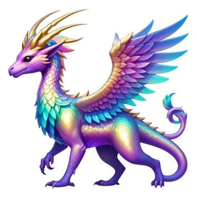 Epic divine legendary complex detailed iridescent gradients aesthetic-scenery-Fakémon-creature sticker