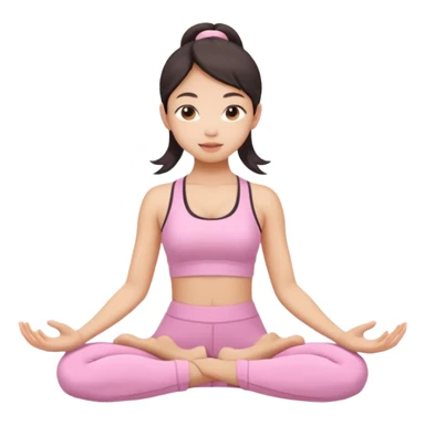 asian yoga girl light pink clothes  sticker