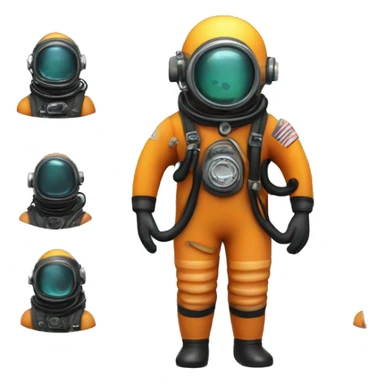 deep sea diver with kirby Morgan helmet rubber diving-suit sticker